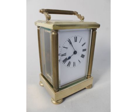 A brass carriage clock