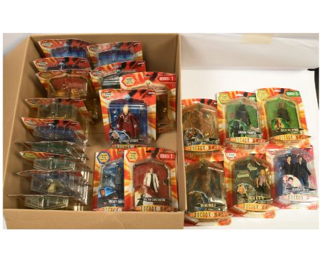 Quantity of Doctor Who action figures x21, includes the Tenth Doctor, Captain Jack Harkness, Rose Tyler &amp; K-9, DALEK with