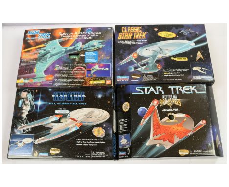Playmates Star Trek vehicles x 4 includes The Next Generation Klingon Attack Cruiser, First Contact U.S.S. Enterprise NCC-170