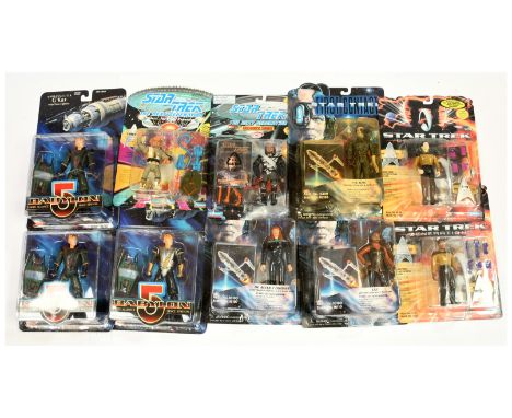 Star Trek and Babylon 5 action figures x 10, Playmates Star Trek figures x7 include First Contact The Next Generation and Gen