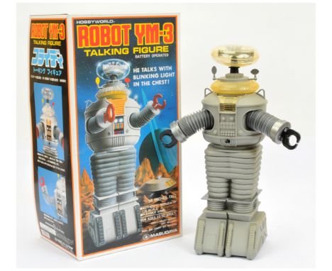 Masudaya Robot YM-3 1:5 scale Talking Figure, one prong snapped and missing from piece inside head unit otherwise Good to Goo