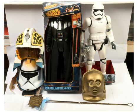 Quantity of modern Star Wars Collectibles x6 Includes Deluxe Darth Vader 31 Inch Figure, First Order Stormtrooper 31 Inch Fig