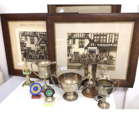 Golf interest: a collection of trophies and awards including The Edinburgh Draper's Athletic Association, Domino Tournament t