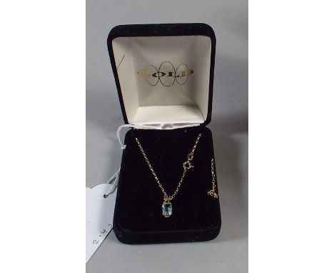 A 9ct Gold Chain with Amethyst Pendant 