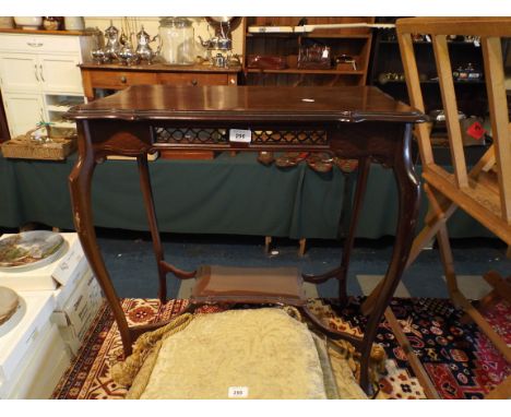 A Mahogany Occasional Table with Stretcher Shelf 