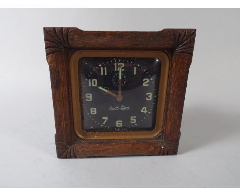 An Oak Framed Smiths Alarm Clock