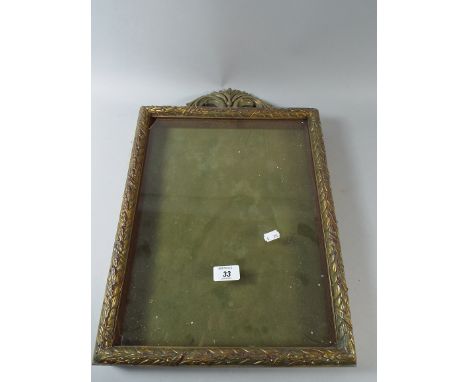 A Gilt Framed Wall Hanging Display Case with Carved Finial 