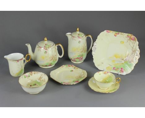 Early 20th Century Shelly Tea and Coffee Set, comprising coffee pot, tea pot, milk jug, sugar bowl, ten cups, twelve saucers,