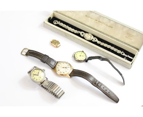 Vintage Wrist Watches, including a Lady's Rotary Marcasite Cocktail Watch, Lady's 9ct gold cocktail watch in BWC case 5936 (w