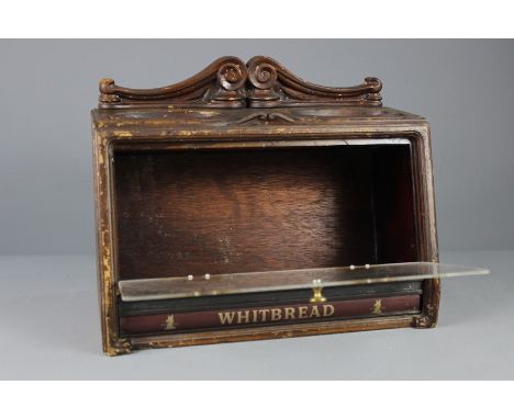A Vintage Whitbread Glaze-Fronted Display Humidor, approx 39 x 40 cms together with a replica vintage childs shop till. (2)