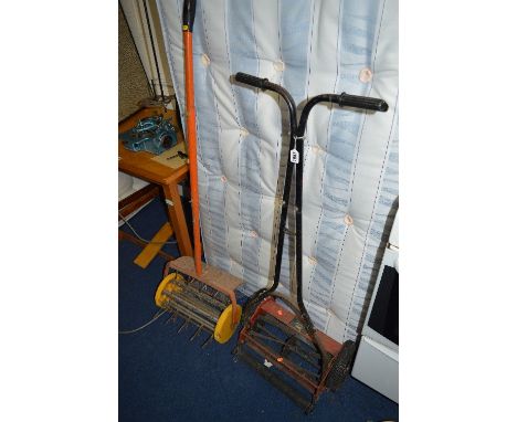A MANUAL LAWN MOWER, FLAMEGUN AND A LAWN AIRIATOR (3)