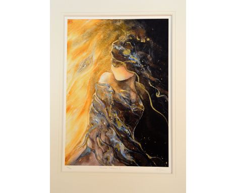 AFTER CHARLOTTE ATKINSON, 'Golden Shadows II', a limited edition print 114/195, signed, titled and numbered in pencil, 59cm x