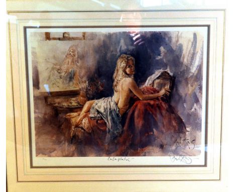 AFTER GORDON KING, 'Contemplating', a limited edition print 302/850, signed, titled and numbered in pencil, 60cm x 47cm, unfr