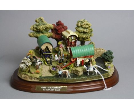 A BOXED LIMITED EDITION LILLIPUT LANE SCULPTURE, 'Gypsy Encampment at Appleby Fair', L2596, No.1250, with plinth and certific