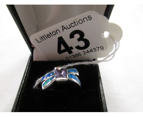Amethyst set silver ring