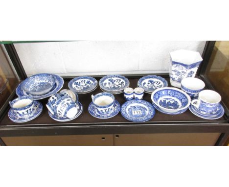 Shelf of blue & white china