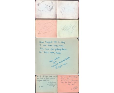 Vintage autograph album filled with 1950s Pakistan touring cricket team. The book itself shows some signs of wear and tear al