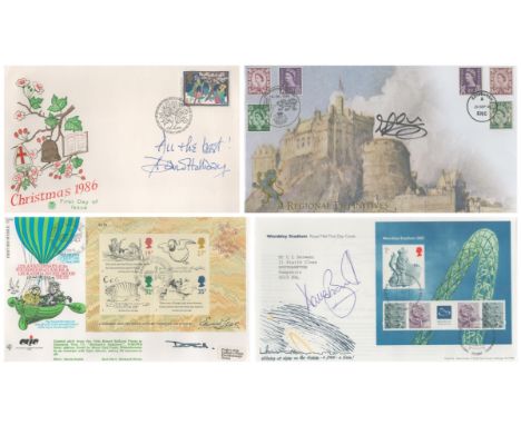 FDC Collection of 4 signed FDC, Alex Mcleish signed Regional Definitives FDC. 6 Stamps and 2 Postmarks - 18/08/1958 and 29 Se
