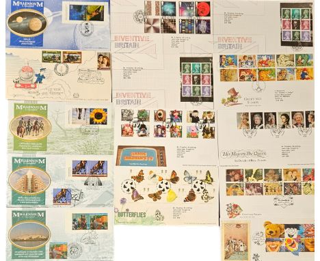 First Day Cover Collection. 4 x Benham Millennium Booklet FDCs with various different Stamps and FDI Postmarks and different 
