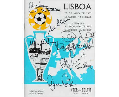 Lisbon Lions multisigned Celtic 1967 European Cup Final Reproduced Programme, V Inter Milan Played At The National Stadium In