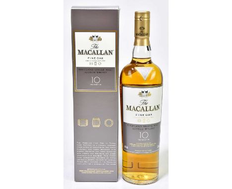 WHISKY; a boxed single bottle of The Macallan Fine Oak aged 10 years Highland Single Malt Scotch whisky, 40%, 700ml.