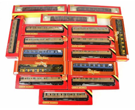 HORNBY; sixteen boxed OO gauge coaches to include R.422 LMS First Class coach, LNER coach composite (16).
