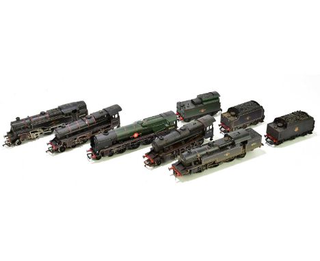HORNBY; a group of four OO gauge locomotives, three with tenders, to include 'British Railways 42322', 'Merchant Navy Class C