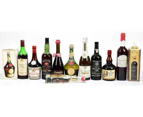 MIXED SPIRITS; eleven bottles and one half bottle of various spirits to include a single Aperitif à la Myrtille, a single bot