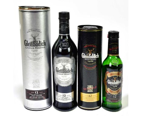 WHISKY; a single bottle of Glenfiddich Caoran Reserve Single Malt Scotch whisky, 40%, 700ml, together with a bottle of Glenfi