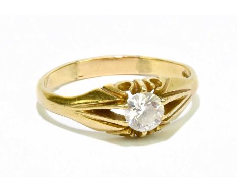 A 9ct yellow gold dress ring set with a glass stone, approx. size Z, approx. weight 4.4g.