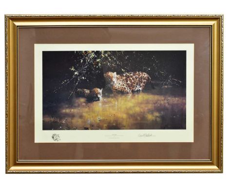 † DAVID SHEPHERD (1931-2017); a signed limited edition print, 'Jaguars', signed lower right, 1212/1500, 62 x 40cm, framed and