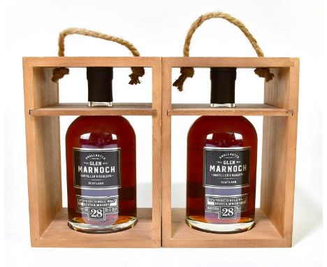 WHISKY; two bottles of Glen Marnoch Distiller's Reserve Speyside Single Malt Scotch whisky, aged 28 years, 43.4/%, 70ml (2). 