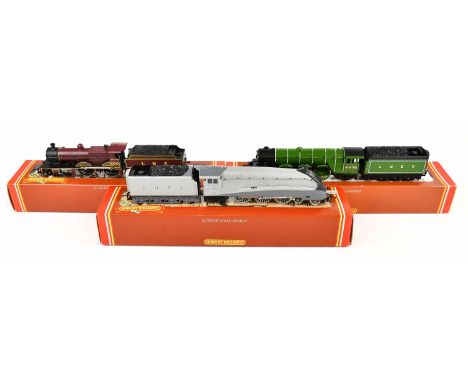 HORNBY; three boxed OO gauge locomotives and tenders to include R.099 Silver Fox (3).