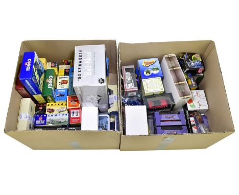 A large quantity of assorted model vehicles to include Corgi Classic, Only Fools and Horse, Vanguards, Johnny Lightning, etc.