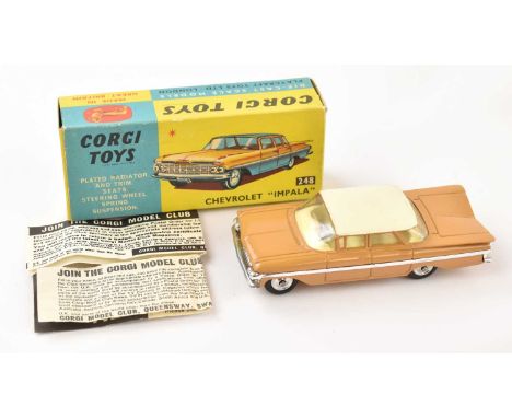 CORGI; a boxed number 248 Chevrolet Impala, with Corgi Model Club news documents.