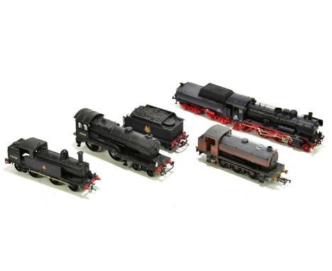 A group of four OO gauge locomotives, two with tenders, to include a DJ Models example, a Fleischmann example, and two furthe