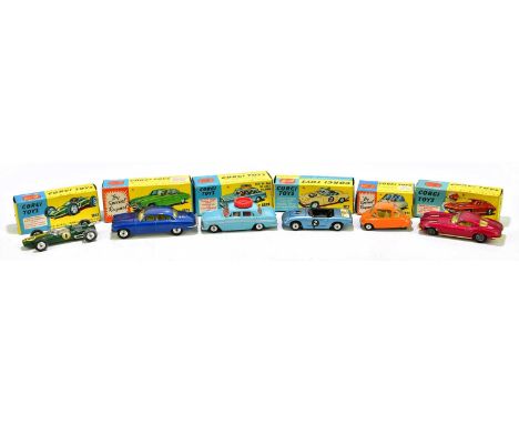 CORGI; six boxed model vehicles, number 155, 310, 233, 318, 238 and 236.