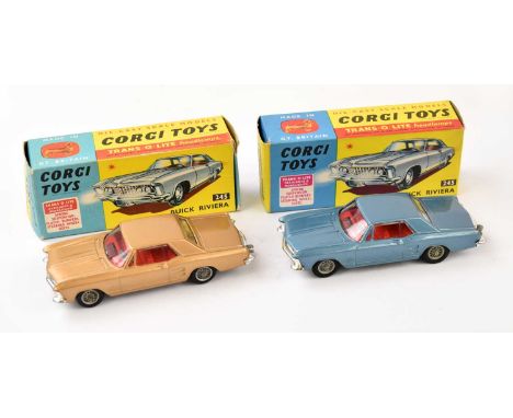 CORGI; two models 245 Buick Riviera, with replacement boxes.