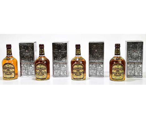 WHISKY; four bottles of Chivas Regal Blended Scotch whisky, 43%, 75cl, each in presentation carton.