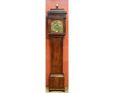 JAMES PRINGLE DALKEITH; an eight day longcase clock, circa 1730, the brass face set with chapter ring bearing Arabic and Roma