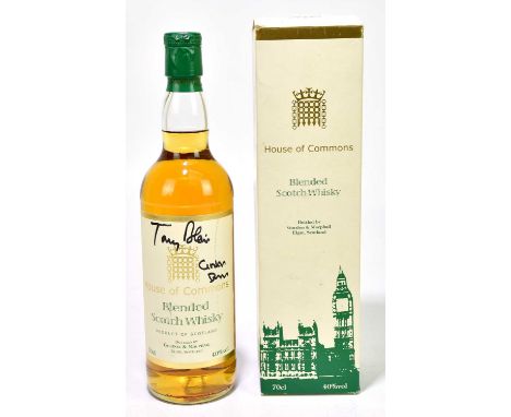 WHISKY; a House of Commons blended Scotch whisky bottled by Gordon &amp; MacPhail, signed by Tony Blair and Gordon Brown, box