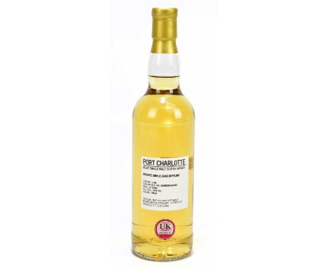 WHISKY; a single bottle Port Charlotte Islay Single Malt Scotch whisky, private single cask bottling aged 14 years in fresh B