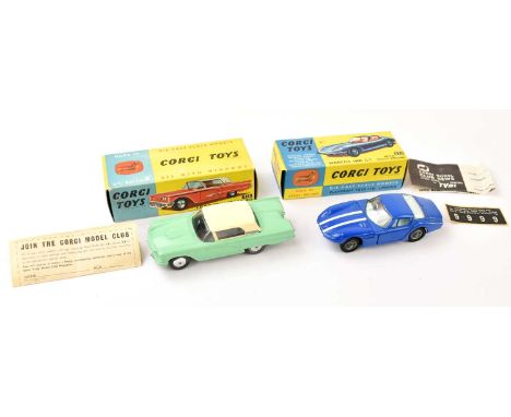 CORGI; two boxed model vehicles, 324 Marcos 1800GT with Volvo engine, with Corgi Model Club News documents and unused sticker