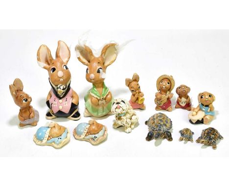 PENDELFIN; a group of nine rabbits and a dog, to include ‘Tammy’, ‘Rocky’, ‘Phumf’, two ‘Snuggles’, ‘Bongo’, ‘Robert’, ‘Uncle