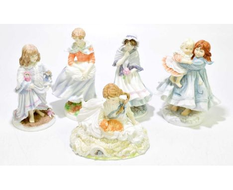 ROYAL WORCESTER; five figures, inlcuding 'Safe At Last' limited edition 821/12500 (5)
