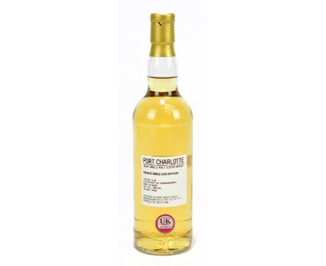 WHISKY; a single bottle Port Charlotte Islay Single Malt Scotch whisky, private single cask bottling aged 14 years in fresh B