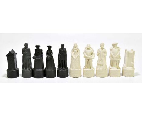 WHISKY; ten ceramic chess pieces containing Beneagles Scotch whisky, 40% vol, height of largest 13.5cm.