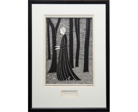 * HANNAH FRANK (SCOTTISH 1908 - 2008), WOMAN AND TREES lithograph, signed in pencil 34cm x 23cm Mounted, framed and under gla