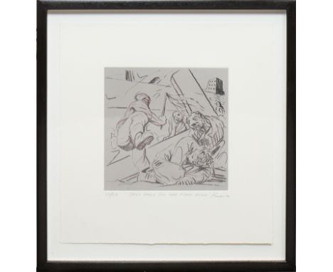 * PETER HOWSON OBE JESUS FALLS FOR THE FIRST TIMEetching with chine collé, signed and dated '04, numbered 20/2524.5cm x 24.5c