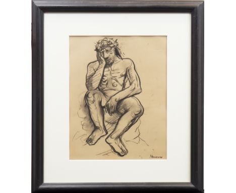 * PETER HOWSON OBE,CHRISTcharcoal on paper, signed38cm x 27cmMounted, framed and under glass